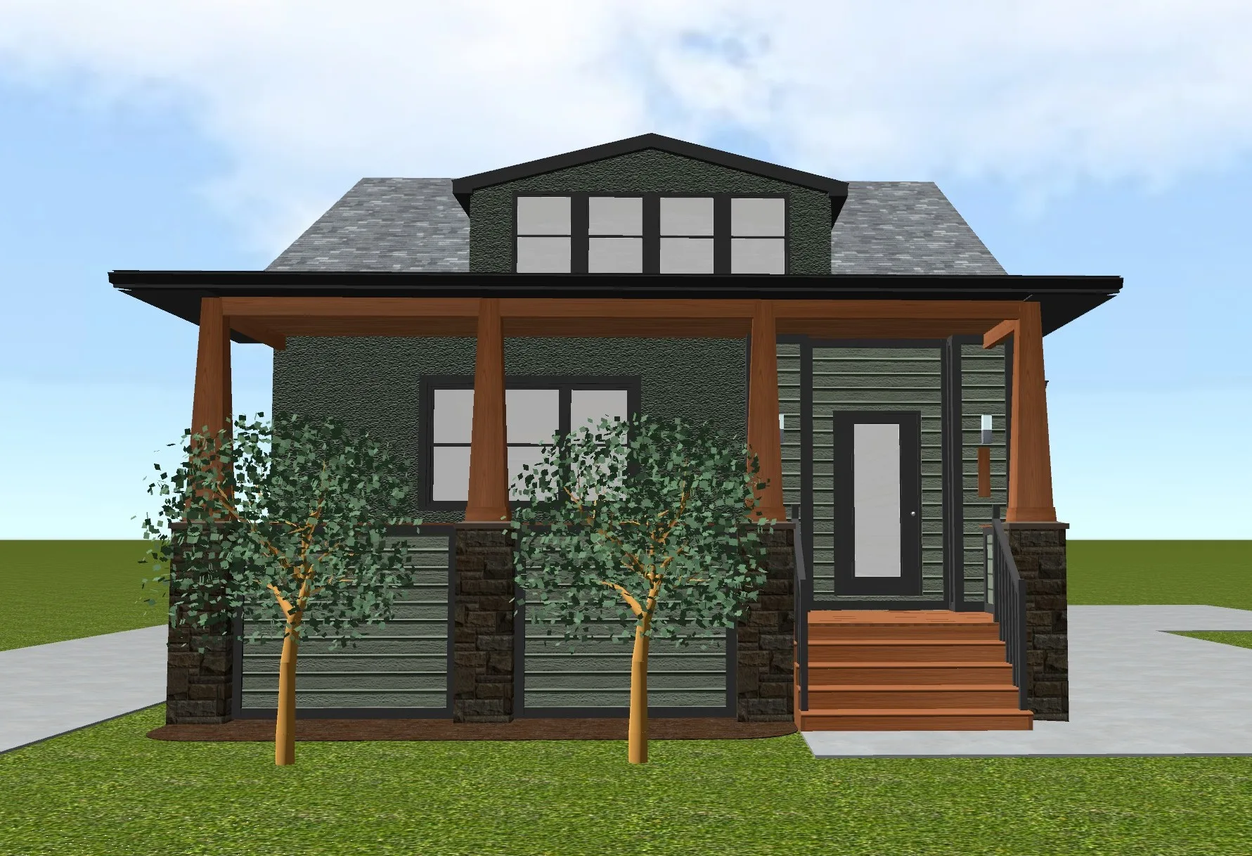 3D Render - Porch Des Moines Iowa